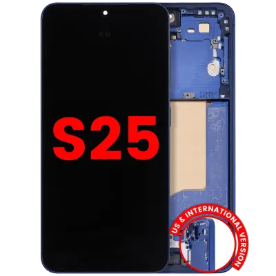 OLED Assembly With Frame For Samsung Galaxy S25 5G (US & International) (Aftermarket Plus) (120HZ) (Navy)