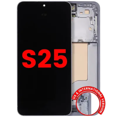 OLED Assembly With Frame For Samsung Galaxy S25 5G (US & International) (Aftermarket Plus) (120HZ) (Icy Blue)