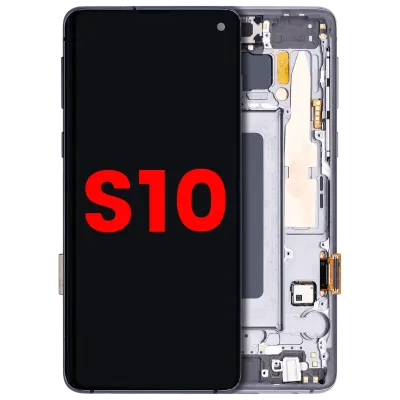 Дисплейний модуль (OLED) з рамкою для Samsung Galaxy S10 (Aftermarket Plus) (Prism / Ceramic Black)