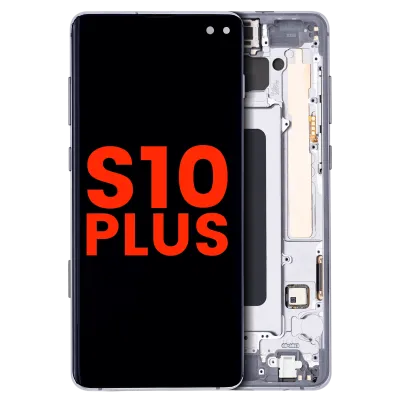 Дисплейний модуль (OLED) з рамкою для Samsung Galaxy S10 Plus (Aftermarket Plus) (Prism / Ceramic Black)