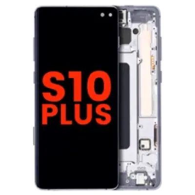 Дисплейний модуль (OLED) з рамкою для Samsung Galaxy S10 Plus (Aftermarket Plus) (Prism / Ceramic Black)