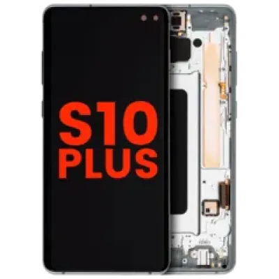 Дисплейний модуль (OLED) з рамкою для Samsung Galaxy S10 Plus (Aftermarket Plus) (Prism Green)