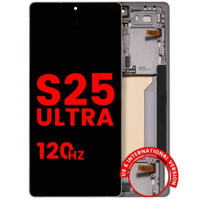 Дисплейний модуль (OLED) з рамкою для Samsung Galaxy S25 Ultra 5G (US & International) (Aftermarket Pro) (120Hz) (Titanium Pink Gold / Jade Green / Grey)