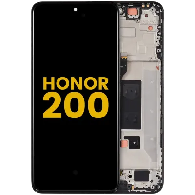 Дисплейний модуль (OLED) з рамкою для Honor 200 (Refurbished) (чорний)