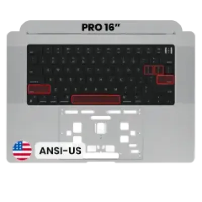 Топкейс з клавіатурою (ANSI US) для MacBook Pro 16" A2485 (2021) / A2780 (2023) (Used OEM Pull: Grade A) (Space Gray)