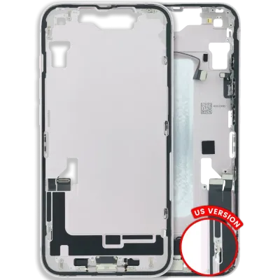 Mid-Frame Housing W/ Charging Port Flex & Small Parts For iPhone 17E (US Version) (Used OEM Pull: Grade A) (Soft Pink)