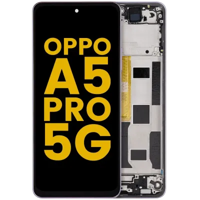 Дисплейний модуль (LCD) з рамкою для OPPO A5 Pro 5G (Refurbished) (Flower Pink)