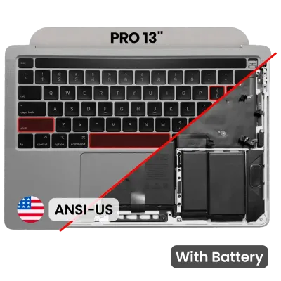 Топкейс з акумулятором і клавіатурою (ANSI US) для MacBook Pro 13" A2251 (2020) (Used OEM Pull: Grade B) (Space Gray)