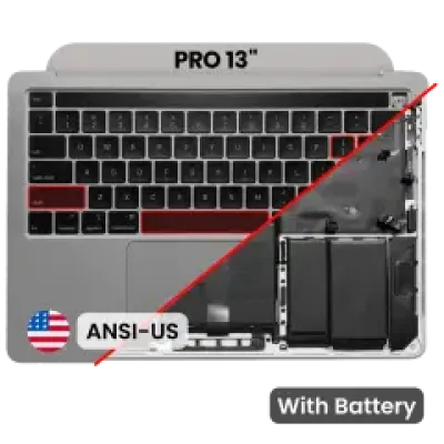 Топкейс з акумулятором і клавіатурою (ANSI US) для MacBook Pro 13" A2251 (2020) (Used OEM Pull: Grade B) (Space Gray)