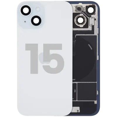 Back Glass w/ MagSafe Magnet & NFC & Flashlight Flex For iPhone 15 (Used OEM Pull: Grade B) (Blue)