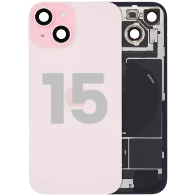 Back Glass w/ MagSafe Magnet & NFC & Flashlight Flex For iPhone 15 (Used OEM Pull: Grade B) (Pink)