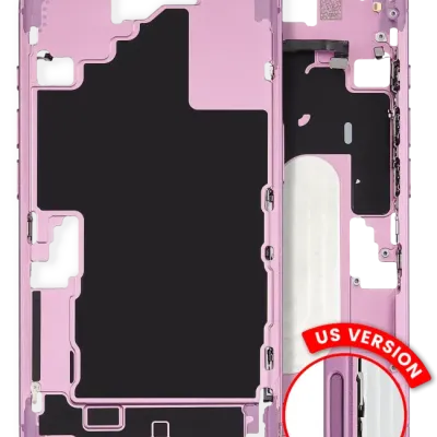 Mid-Frame Housing W/ Small Parts For iPhone 16 (US Version) (Used OEM Pull: Grade A) (Pink)