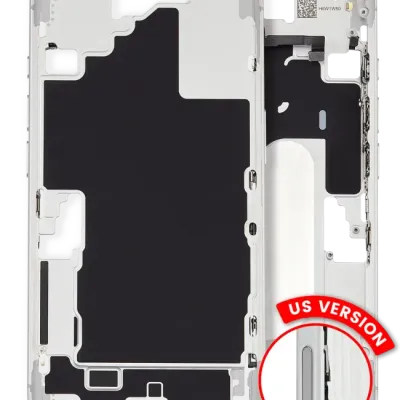 Mid-Frame Housing W/ Small Parts For iPhone 16 (US Version) (Used OEM Pull: Grade A) (White)
