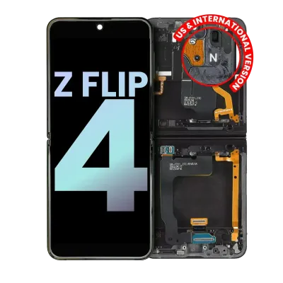 Дисплейний модуль (OLED) внутрішній з рамкою для Samsung Galaxy Z Flip 4 5G (US & International) (Service Pack) (Navy)