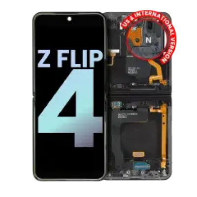 Дисплейний модуль (OLED) внутрішній з рамкою для Samsung Galaxy Z Flip 4 5G (US & International) (Service Pack) (Navy)