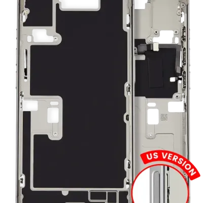 Mid-Frame Housing W/ Small Parts For iPhone 16 Pro (US Version) (Used OEM Pull: Grade A) (White Titanium)