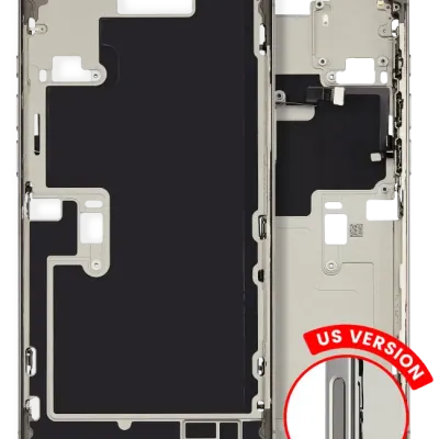 Mid-Frame Housing W/ Small Parts For iPhone 16 Pro Max (US Version) (Used OEM Pull: Grade A) (Natural Titanium)