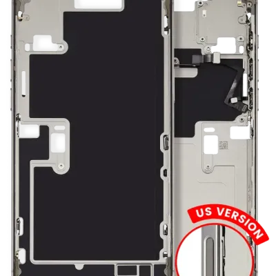 Mid-Frame Housing W/ Small Parts For iPhone 16 Pro Max (US Version) (Used OEM Pull: Grade A) (White Titanium)