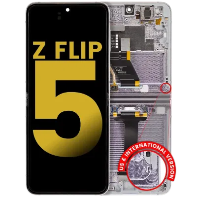 Дисплейний модуль (OLED) внутрішній з рамкою для Samsung Galaxy Z Flip 5 5G (US & International) (Refurbished) (Lavender)