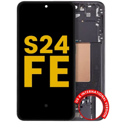 Дисплейний модуль (OLED) з рамкою для Samsung Galaxy S24 FE 5G (US & International Version) (Refurbished) (графітовий)