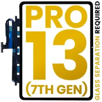 Тачскрін для For iPad Pro 13" 7th Gen (2024) (OCA Pre-Installed & Glass Separation Required) (Premium) (чорний)