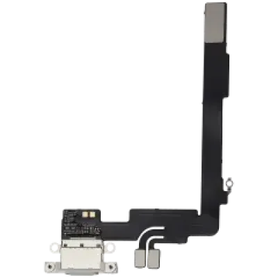 Шлейф зарядки для iPhone 16 Pro Max (Aftermarket Plus) (White Titanium)