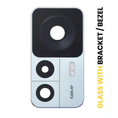 Скло камери з кріпленням / рамкою для Xiaomi 12T (комплект 2 шт) (синій)