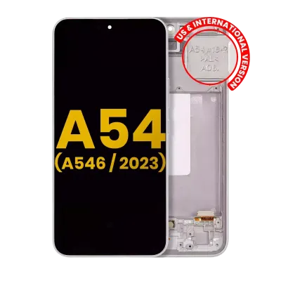 Дисплейний модуль (OLED) з рамкою для Samsung Galaxy A54 5G (A546 / 2023) (US & International Version) (Refurbished) (білий)