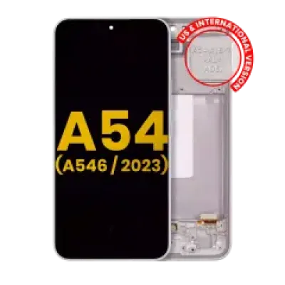 Дисплейний модуль (OLED) з рамкою для Samsung Galaxy A54 5G (A546 / 2023) (US & International Version) (Refurbished) (білий)