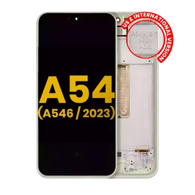 Дисплейний модуль (OLED) з рамкою для Samsung Galaxy A54 5G (A546 / 2023) (US & International Version) (Refurbished) (Lime)