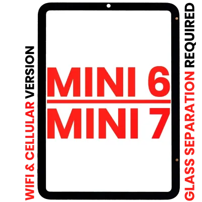 Digitizer For iPad Mini 6 (2021) / Mini 7 (2024) (WiFi / Cellular) (OCA Pre-Installed & Glass Separation Required) (Aftermarket Plus) (All Colors)