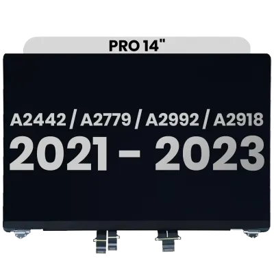 Дисплейний модуль LCD для MacBook Pro 14" (A2442 / Late 2021) / (A2779 / Late 2023 ) / (A2992 / Late 2023) / (A2918 / Late 2023) (з передвстановленим кабелем датчика кута кришки) (Used OEM Pull: Grade A) (сріблястий)