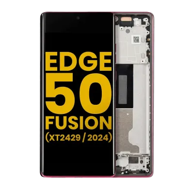 Дисплейний модуль OLED з рамкою для Motorola Moto Edge 50 Fusion 5G (XT2429 / 2024) (Refurbished) (Hot Pink)