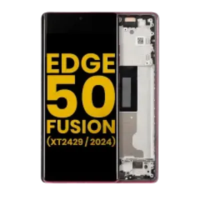 Дисплейний модуль OLED з рамкою для Motorola Moto Edge 50 Fusion 5G (XT2429 / 2024) (Refurbished) (Hot Pink)