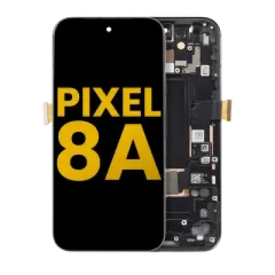 Дисплейний модуль OLED з рамкою (з датчиком відбитків) для Google Pixel 8A (Refurbished) (Obsidian)
