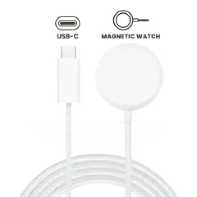 Кабель зарядки USB-C магнітний для Google Pixel Watch Series 1 (1 м / 3 ft) (OEM Grade A, Bulk Packaging)
