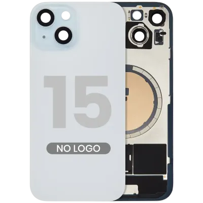 Заднє скло з магнітом MagSafe для iPhone 15 (No Logo) (Aftermarket) (синій)