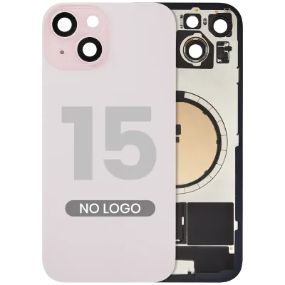 Заднє скло з магнітом MagSafe для iPhone 15 (No Logo) (Aftermarket) (рожевий)
