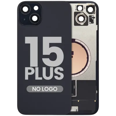 Заднє скло з магнітом MagSafe для iPhone 15 Plus (No Logo) (Aftermarket) (чорний)