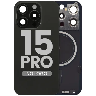 Заднє скло з магнітом MagSafe для iPhone 15 Pro (No Logo) (Aftermarket) (Black Titanium)