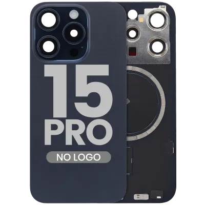 Заднє скло з магнітом MagSafe для iPhone 15 Pro (No Logo) (Aftermarket) (Blue Titanium)