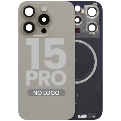 Заднє скло з магнітом MagSafe для iPhone 15 Pro (No Logo) (Aftermarket) (Natural Titanium)