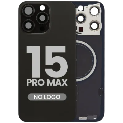 Заднє скло з магнітом MagSafe для iPhone 15 Pro Max (No Logo) (Aftermarket) (Black Titanium)