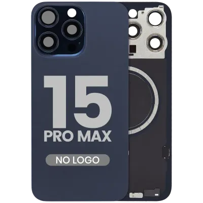 Заднє скло з магнітом MagSafe для iPhone 15 Pro Max (No Logo) (Aftermarket) (Blue Titanium)
