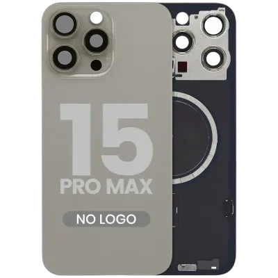 Заднє скло з магнітом MagSafe для iPhone 15 Pro Max (No Logo) (Aftermarket) (Natural Titanium)
