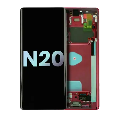 Дисплейний модуль (OLED) з рамкою для Samsung Galaxy Note 20 5G (Service Pack) (Mystic Red)