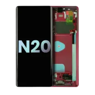 Дисплейний модуль (OLED) з рамкою для Samsung Galaxy Note 20 5G (Service Pack) (Mystic Red)