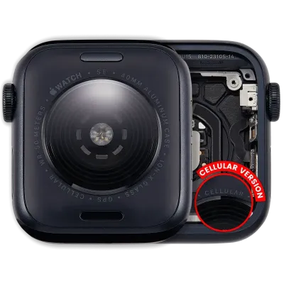 Housing Assembly For Watch Series SE 3rd (40MM) (Used OEM Pull: Grade A) (Cellular Version) (Aluminum / Midnight)