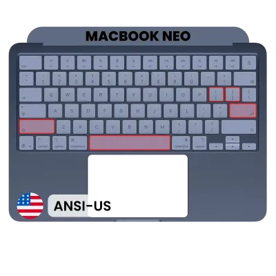 Top Case with Keyboard (ANSI US) For MacBook Neo (Genuine OEM) (Indigo)