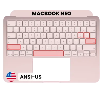 Top Case with Keyboard (ANSI US) For MacBook Neo (Genuine OEM) (Blush)